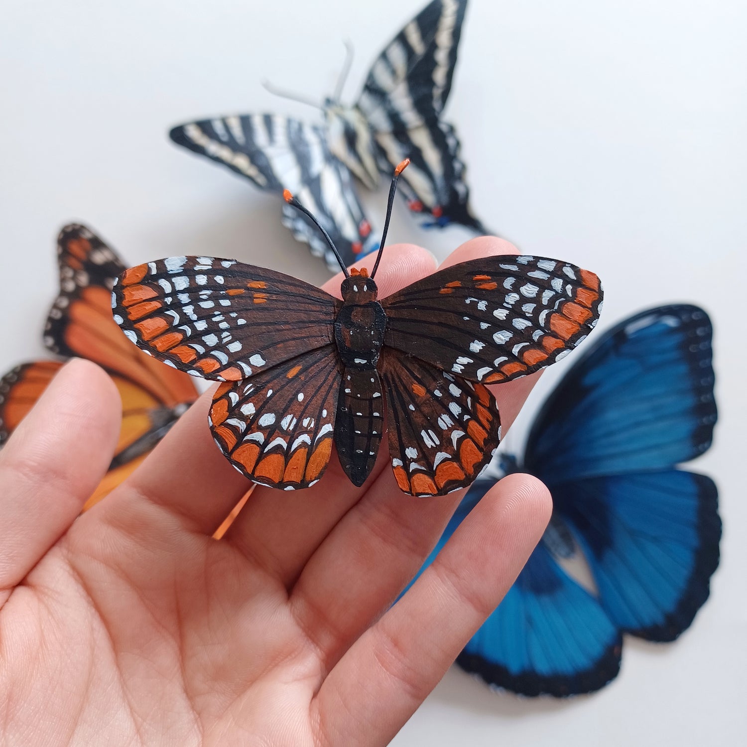 Painted Paper Insect Sculptures