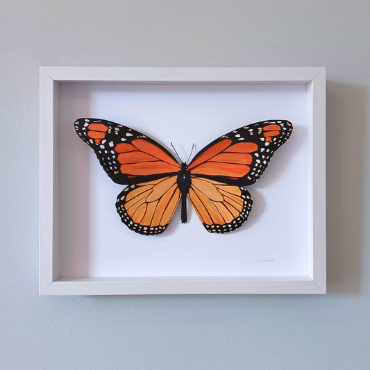 Monarch Butterfly (jumbo) framed painted paper sculpture