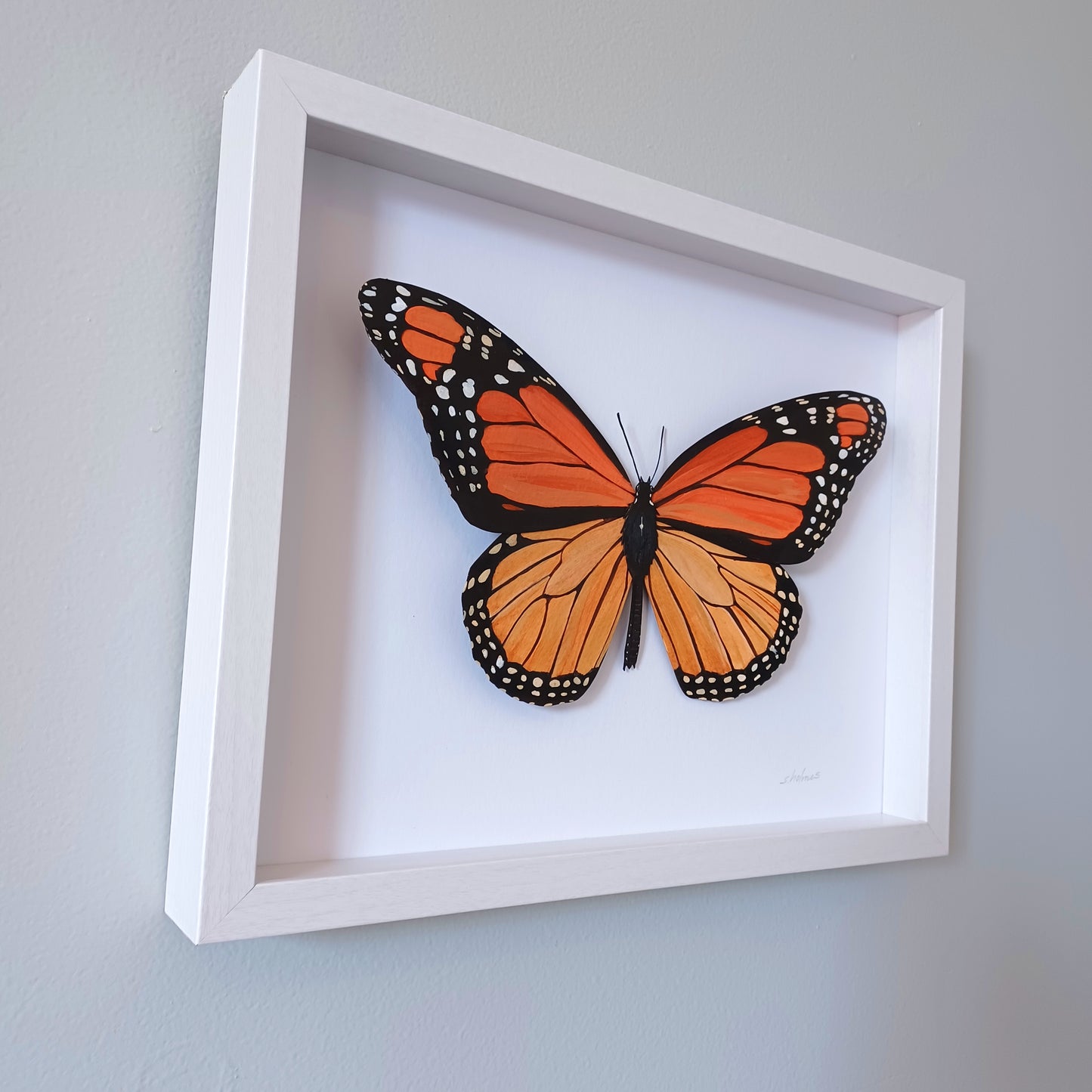 Monarch Butterfly (jumbo) framed painted paper sculpture