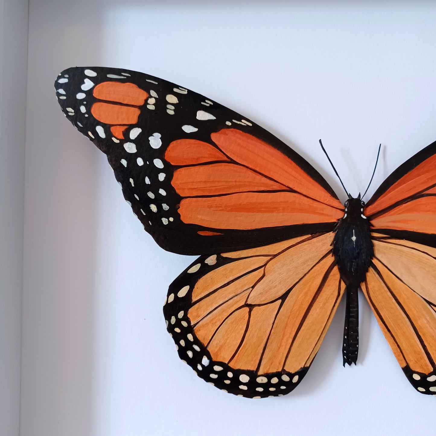 Monarch Butterfly (jumbo) framed painted paper sculpture